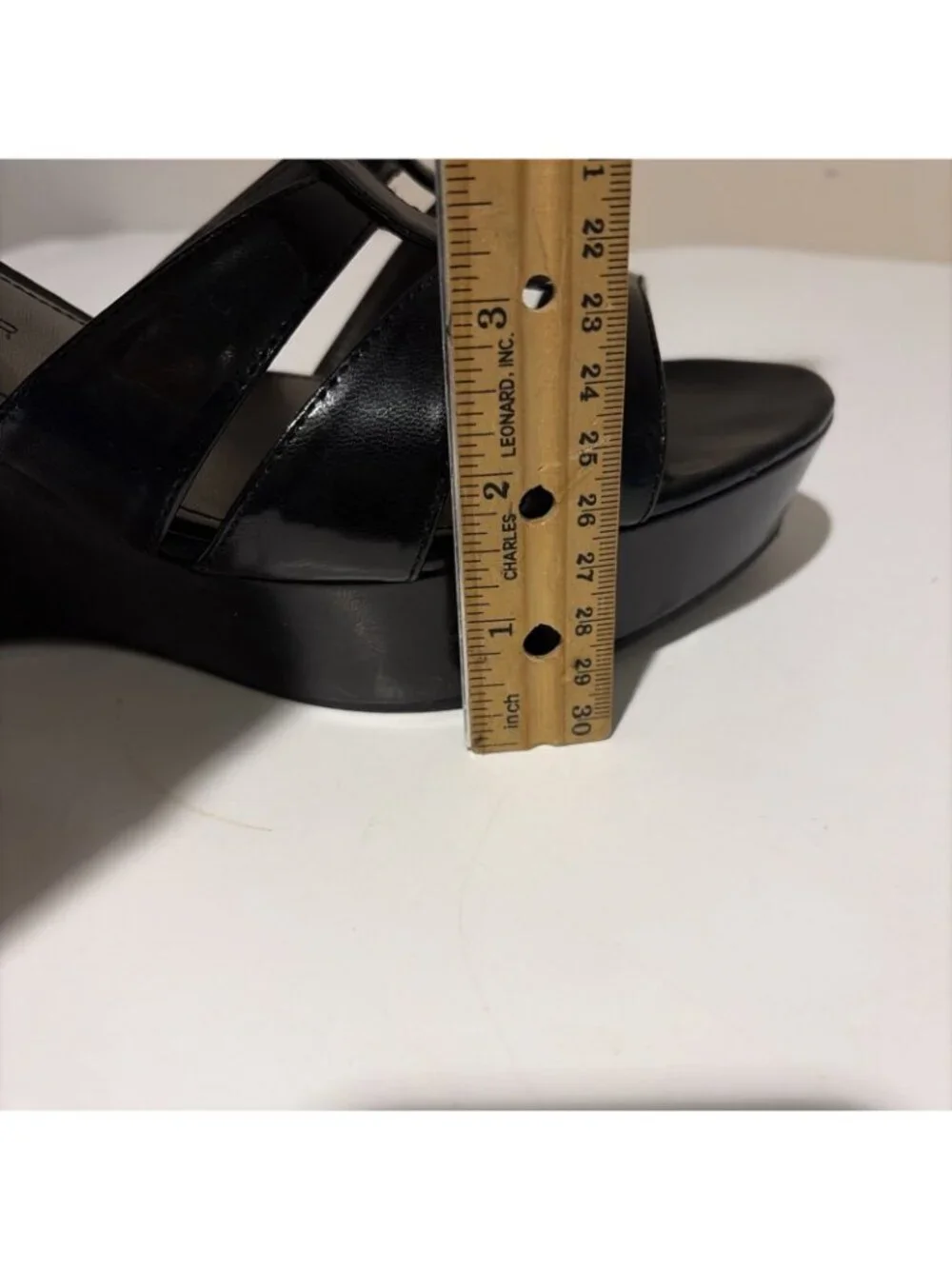 Y2K Chunky Wedged Platform Sandals Size 10 Black Strappy Wedge Disco Grunge Alt